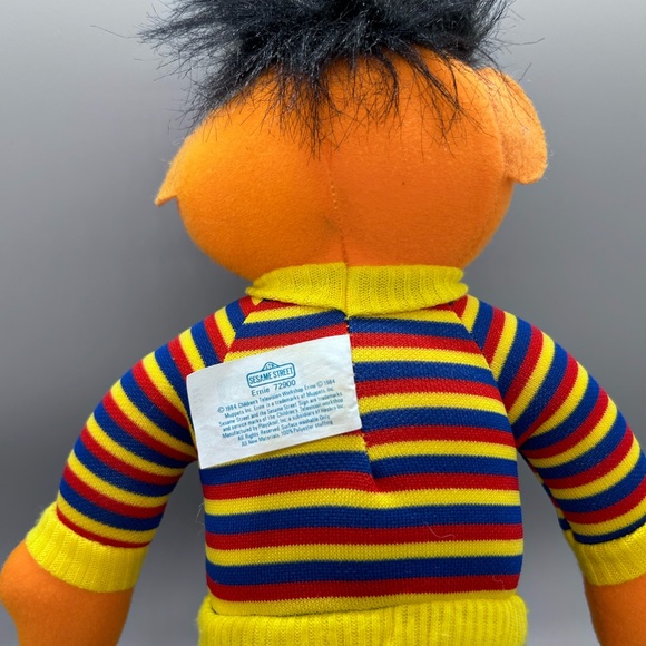 Vintage Sesame Street Stuffed Ernie Toy Plush Jim Henson Playskool 1984 - Picture 8 of 10